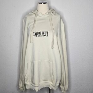 Taylor Swift The Eras Tour Beige Hoodie Pullover Concert Merch Graphic Back L